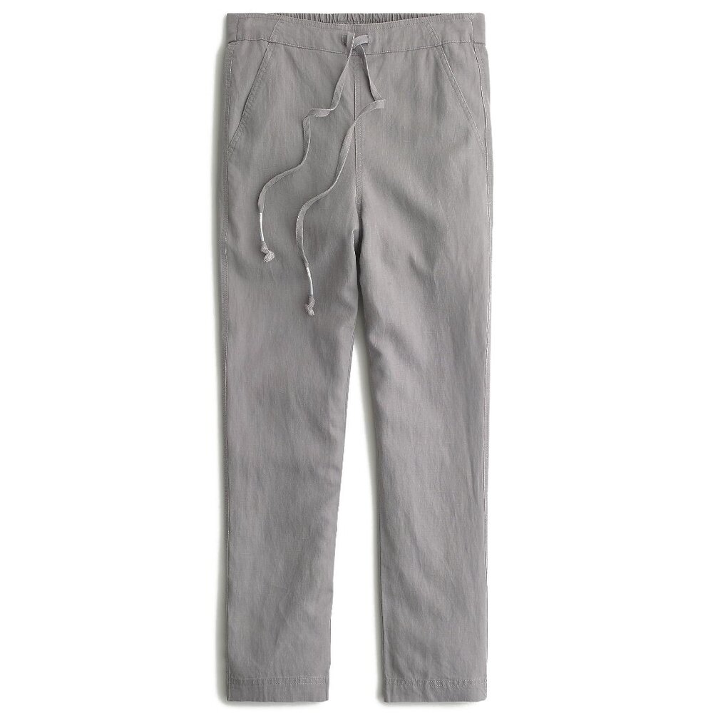 NWT J. Crew Linen Seaside Wide Leg Tie Waist Pants - Slate Gray | XS